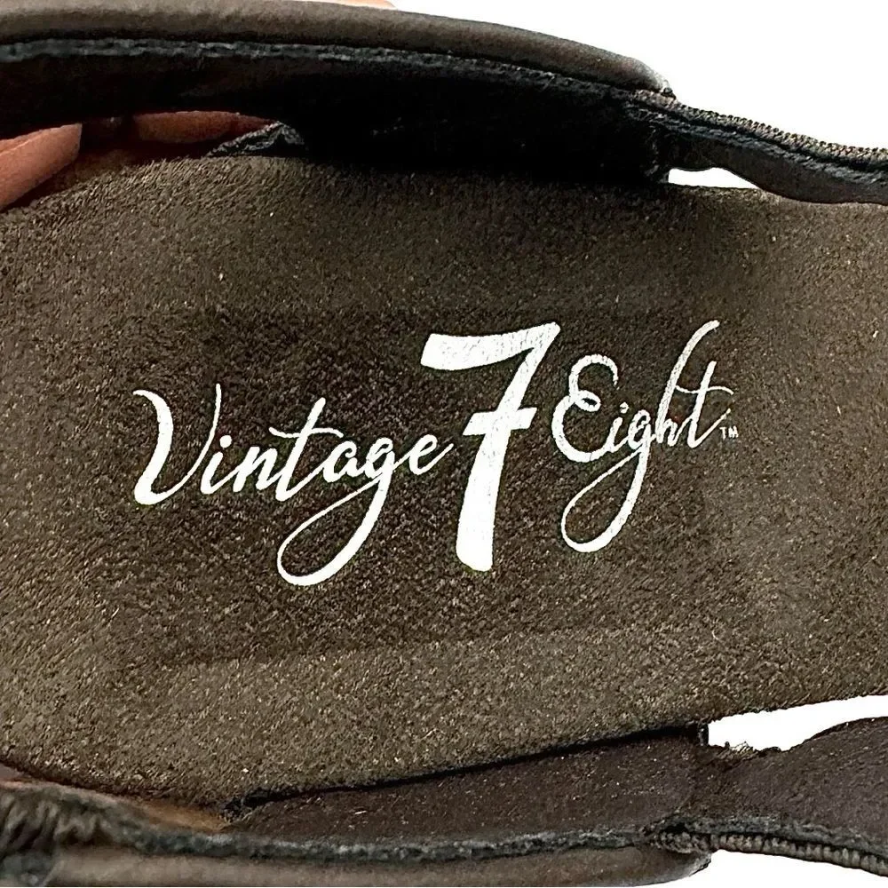 Vintage 7 Eight Brown Leather Wedge Sandals Women’s Size 6.5 Comfortable Chic - Picture 8 of 10